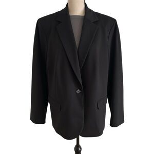 Jones New York Black Blazer Stretch Jacket Single Button Close Plus size 18W